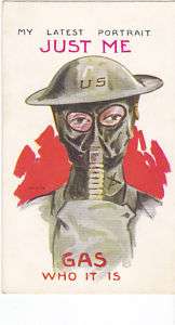 BERNHARDT WALL WWI WW1 POSTCARD GAS WHO IT IS UNUSED  