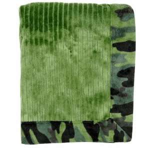 Koala Baby Rib Fur Blanket   Green & Tan Camouflage: Baby
