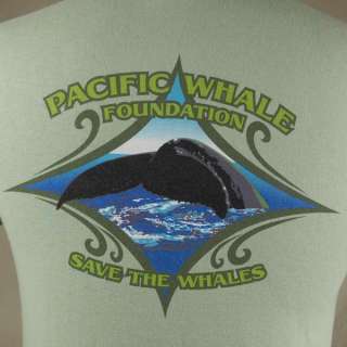 Pacific Whale Foundation Save The Humpback Whale T shirt Small Green 