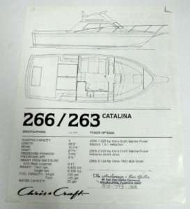 Chris Craft 1982 266 / 263 Catalina Boat Sales Brochure  
