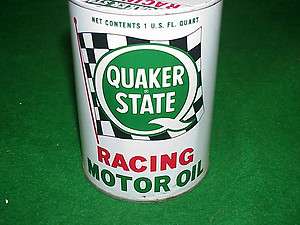 RARE Vintage Motor Oil Can Quaker State Racing Oil Excellent Condition 