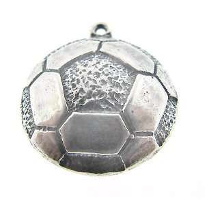  925 Authentic Sterling Silver Charm Soccer Ball: Jewelry