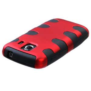   LS670 VM670 FishBone Hard Hybrid Case Silicone Cover Red /Black  