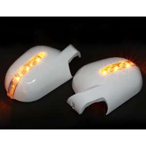  Look White Housing Mirror Cover Kit with Yellow LED Turn Signals 