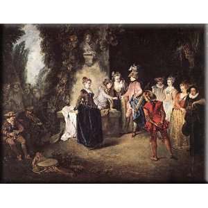  The French Comedy 30x23 Streched Canvas Art by Watteau 
