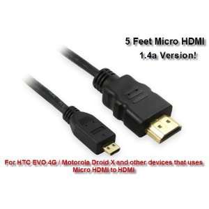  Micro Hdmi to Hdmi Cable Blackberry Playbook, 5 Feet Electronics