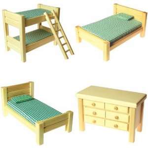 Real Good Toys Complete Dollhouse Log Furniture Set Toys 