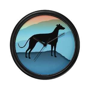  greyhound blue mt. Pets Wall Clock by 