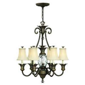 Hinkley 4886PZ, Plantation Blown Glass 1 Tier Chandelier Lighting, 7 