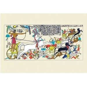  Vintage Art Battle Scene of Seti I and the Khita   15010 6 
