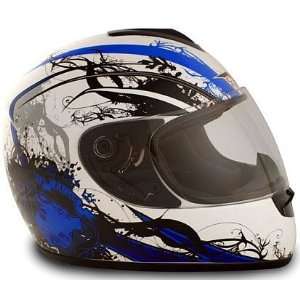  Cat Blue Full Face DOT Approved Motorcycle Helmet: Sports & Outdoors