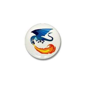  Blue Fire Breathing Dragon Cool Mini Button by CafePress 