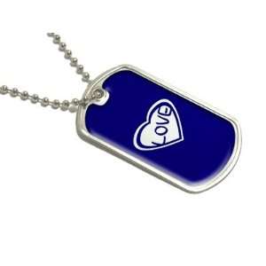  Blue Love   Military Dog Tag Luggage Keychain: Automotive
