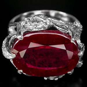 BEWITCHING TOP AAA BLOOD RED RUBY,SAPPHIRE 925 SILVER RING SZ 6.25 