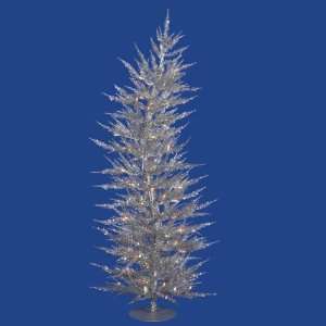    Vickerman 4 Foot Silver Laser Christmas Tree: Kitchen & Dining