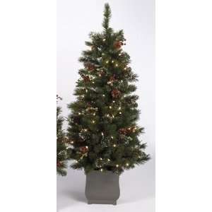   Pine Potted Artificial Christmas Tree   Clear Lights: Home & Kitchen