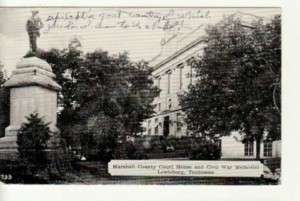 TN LEWISBURG COURTHOUSE, Civil War MONUMENT postcard  