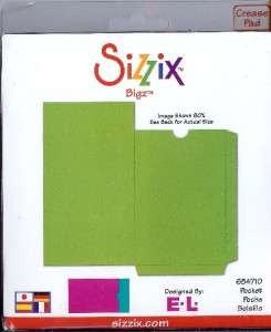 Sizzix Bigz LIBRARY POCKET 654710 Perfect for Tag/Note  