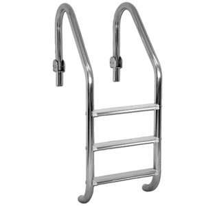  Inter Fab 3 Step Hinged Ladder Light Gray Powder Coat with 