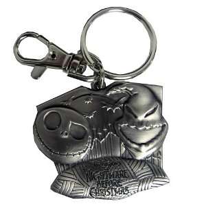 NBX Jack Skellington and Oogie Boogie Heads Pewter Key Chain  