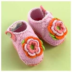  Baby Floral Booties: Pink Flower Baby Booties, Pi Flower Booties: Baby