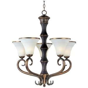 Maxim 30515FLNB Suave 5 Light Chandelier Newbury Brass Frost Lichen 