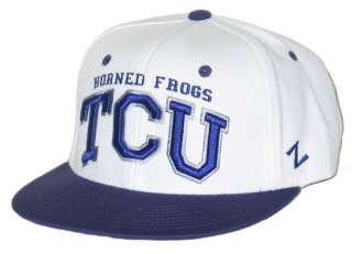 TCU TEXAS CHRISTIAN HORNED FROGS VINTAGE WHITE SUPER STAR SNAPBACK HAT 