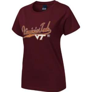  Virginia Tech Hokies Womens Maroon Cheer Town T Shirt 