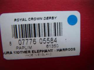 ROYAL CROWN DERBY PAPERWEIGHT MOTHER ELEPHANT SIGNED BRAND NEW MINT IN 