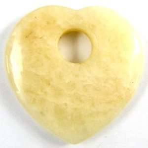  8x50mm honey jade heart donut pendant bead: Home & Kitchen
