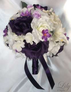 17pcs Wedding Bridal Bouquet Flowers Bride Bridesmaid Boutonniere 