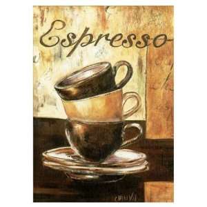  Espressos 3 Tasses   Poster by Clauva (12 x 16): Home 