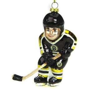  Boston Bruins Glass Player Ornament (Set of 3): Sports 