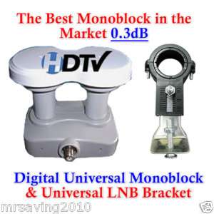 UNIVERSAL 4 DEGREE MONOBLOCK Ku LNB FTA & LNB Bracket  