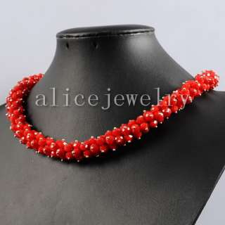 Red Quartz Faceted Necklace 17 GN303  