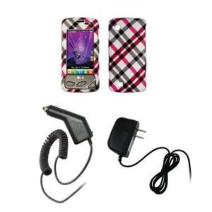  LG Chocolate Touch VX8575   Hot Pink Plaid Design Snap On 