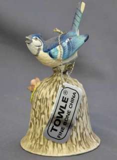Towle Fine Bone China Bird Bell BLUEJAY  