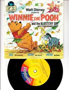 Disneys Winnie the Pooh Blustery Day Book & Record 1978  