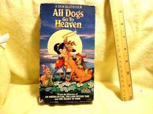 VHS All Dogs Go To Heaven animated Don Bluth video tape  