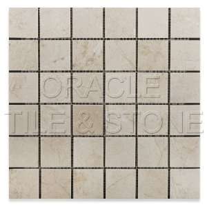  Crema Marfil Marble 2 X 2 Polished Mosaic Tile   6 X 6 