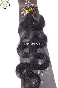 100S22U tip Remy Hair EXTENSION Body Wave black#1,1g/S  