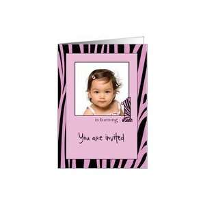    Baby girl turnig one year old photo card Card Toys & Games