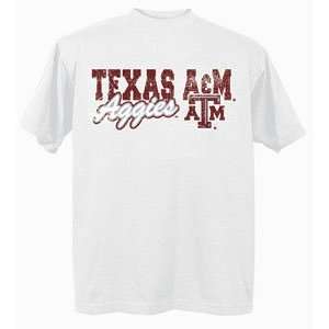  Texas A&M Aggies TAMU NCAA White Short Sleeve T Shirt 