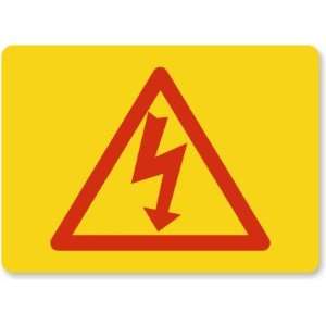  Electric Symbol (red) Plastic Sign, 10 x 7 Office 