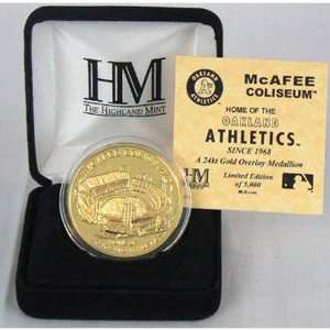  Highland Mint McAfee Coliseum 24KT Gold Commemorative Coin 