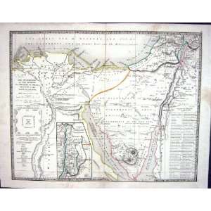  Bible Antique Map C1835 Israel Egypt Lan Promise Red Sea 