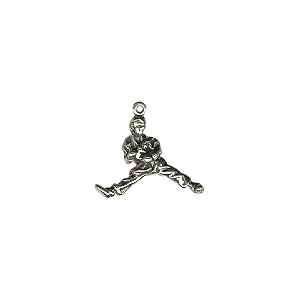   925 Sterling Silver Martial Arts Charm   Jumping Kick: Everything Else
