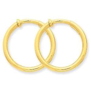  Non Pierced Hoops Earrings in 14k Yellow Gold Jewelry