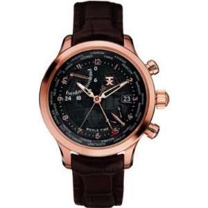  TX T3C470 Mens Airport Lounge Black Dial Brown Leather 