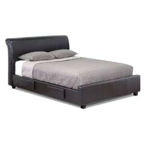  Thurleigh Black Brown Modern Storage Bed Queen Bed